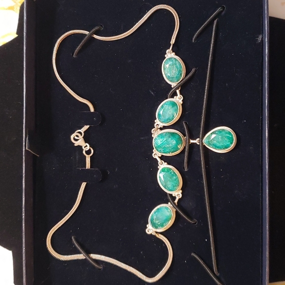 Stauer Jewelry - Stauer 50ct carnival faceted emerald necklace